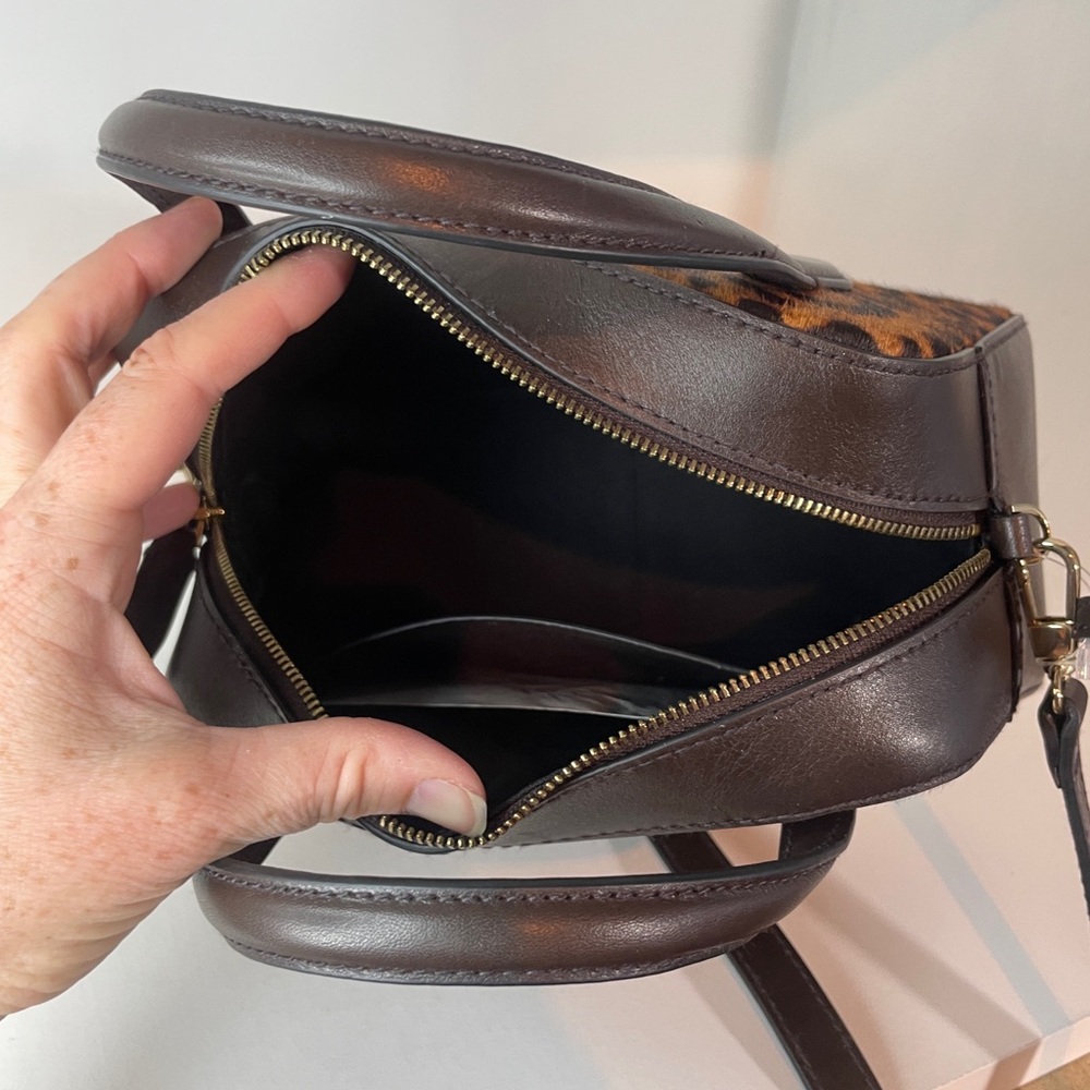 Madewell Leopard Print Calf-Hair Top-Handle Crossbody Bag - Brown/Black - Picture 7 of 9